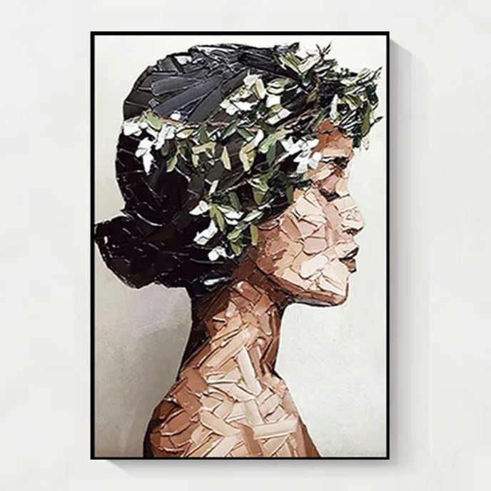 Portrait Colorful 3D Texture Oil Painting Canvas Wall Art Style D Entrance Living Room