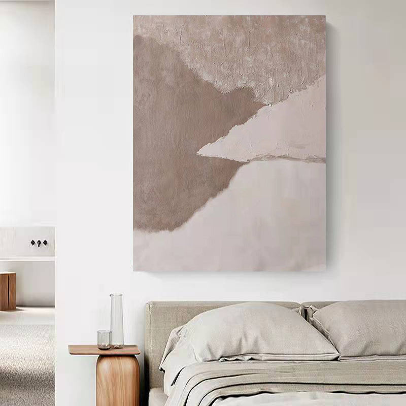 WABI-SABI Light Brown Oil Painting Canvas Wall Art Hallway Entrance