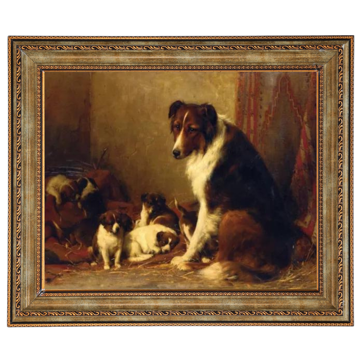 A Collie and Her Puppies