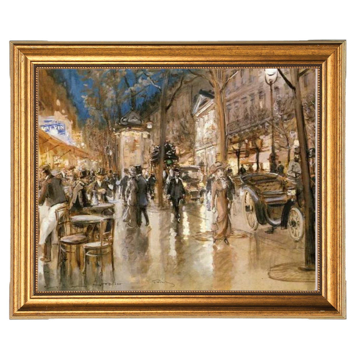 Evening on a Parisian Boulevard - Vintage Wall Art Prints Decor For Bedroom
