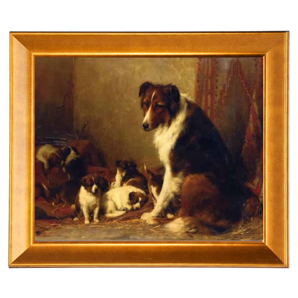 A Collie and Her Puppies