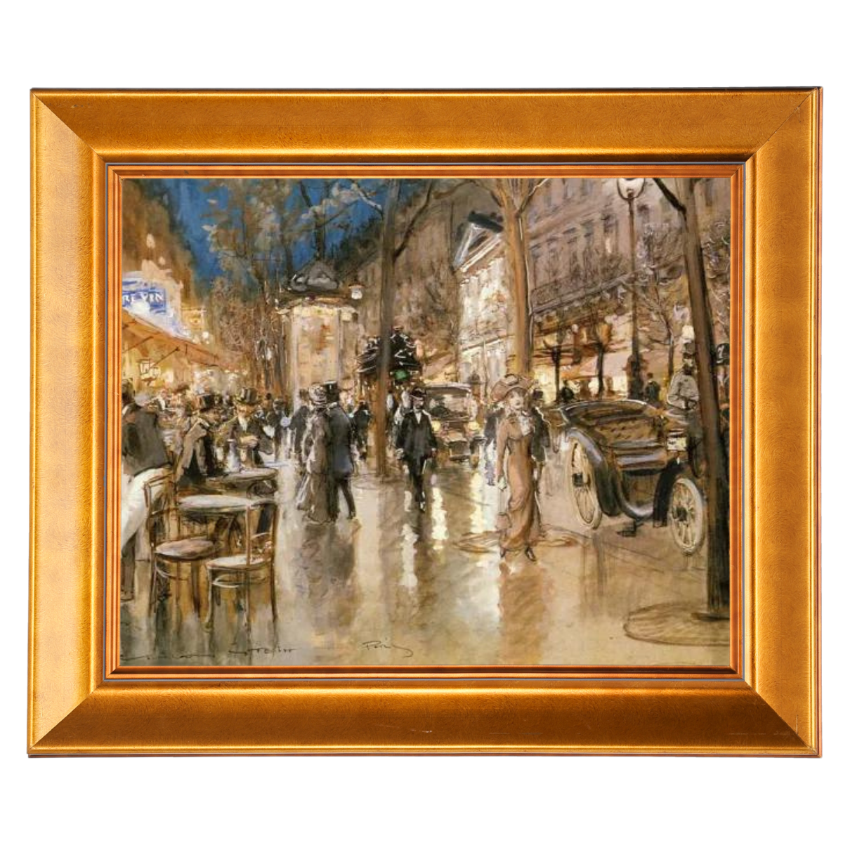 Evening on a Parisian Boulevard - Vintage Wall Art Prints Decor For Bedroom