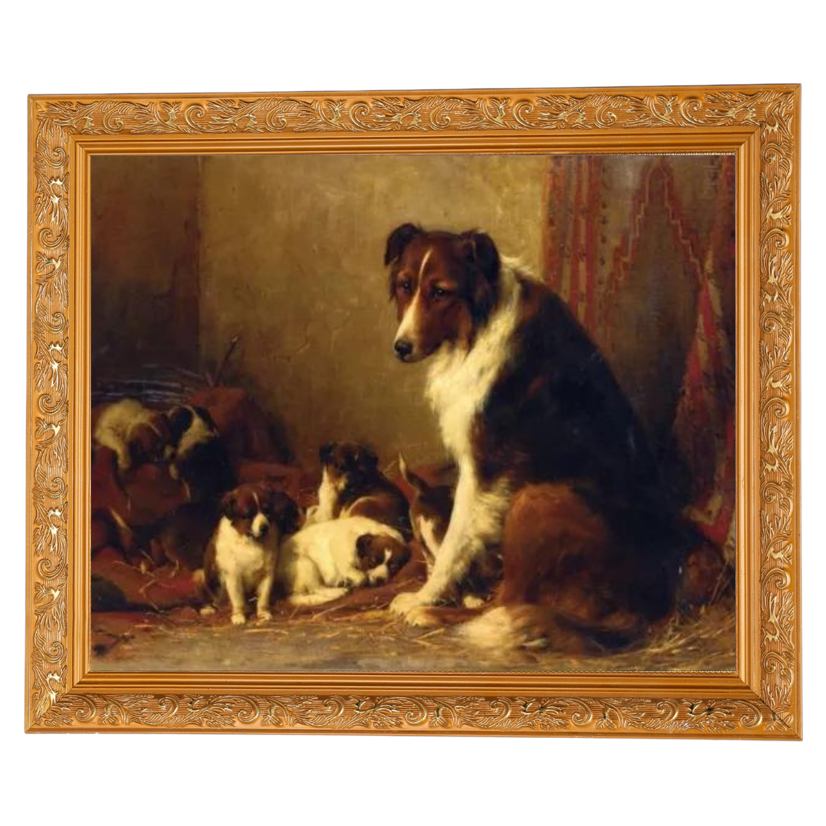 A Collie and Her Puppies