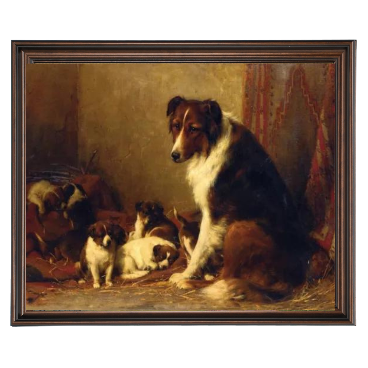 A Collie and Her Puppies