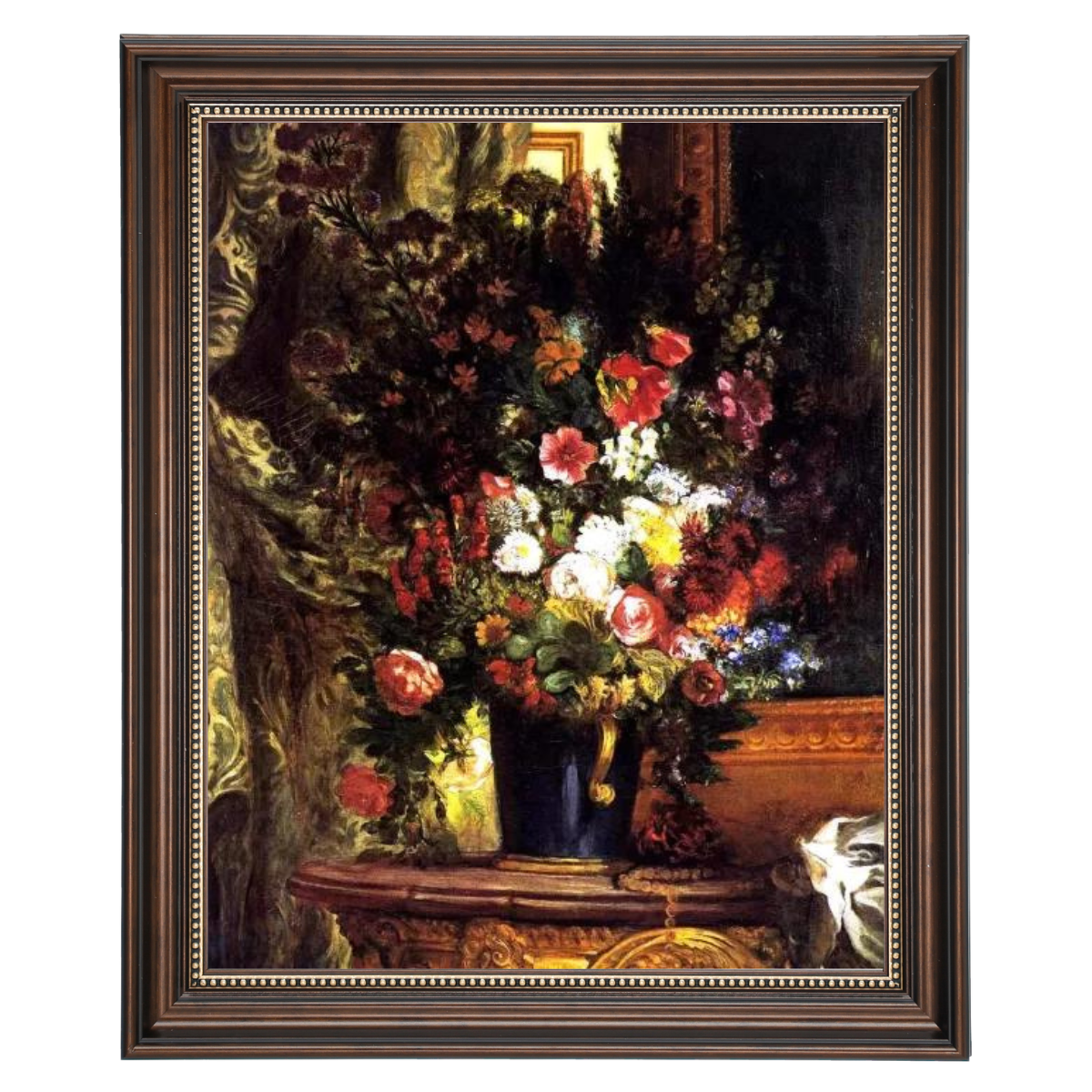 A Vase of Flowers on a Console