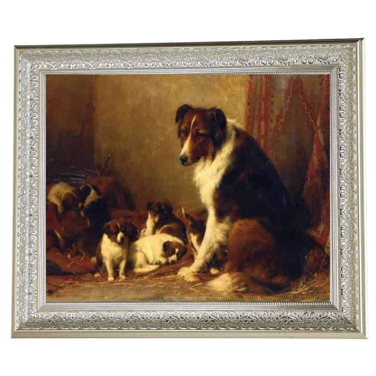 A Collie and Her Puppies