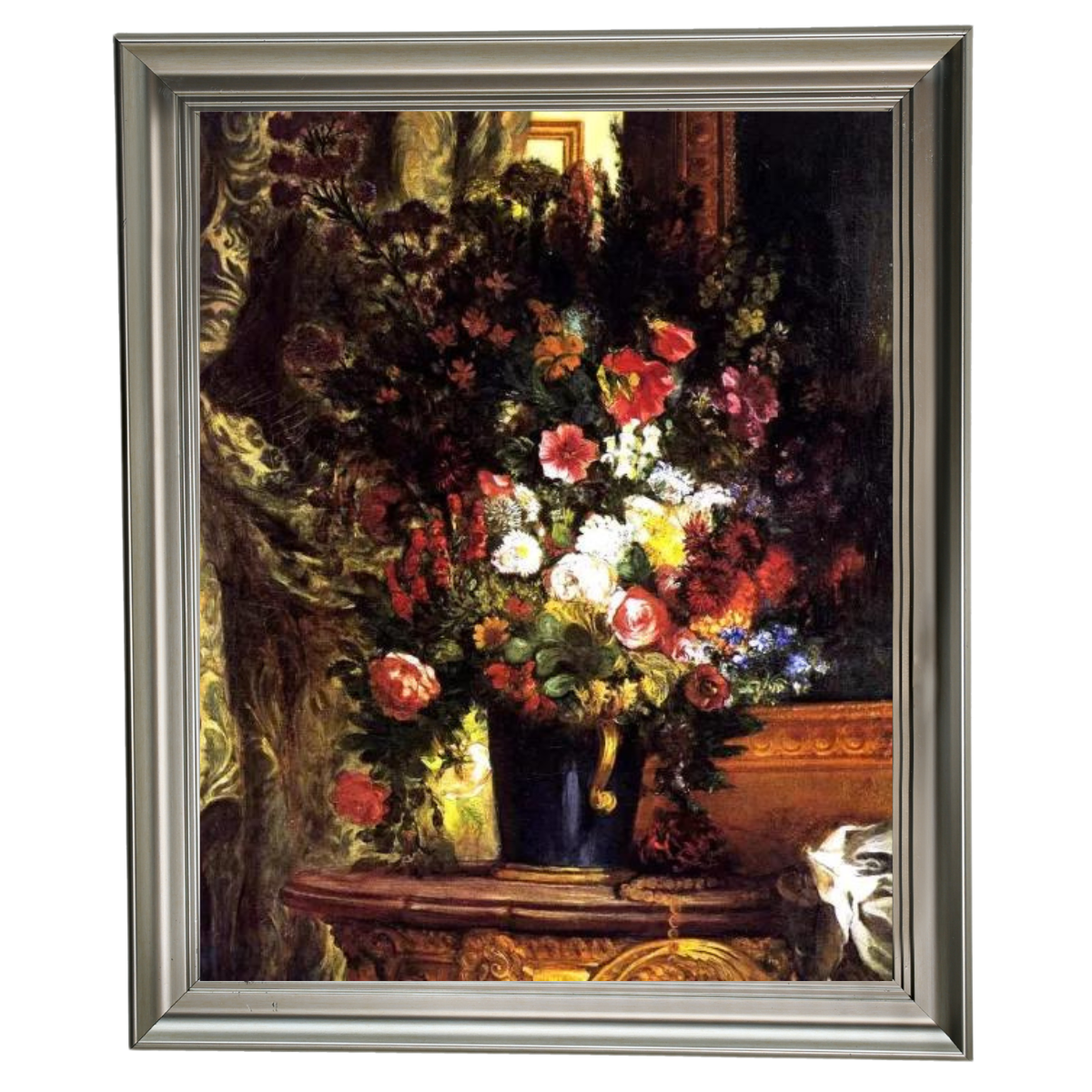 A Vase of Flowers on a Console