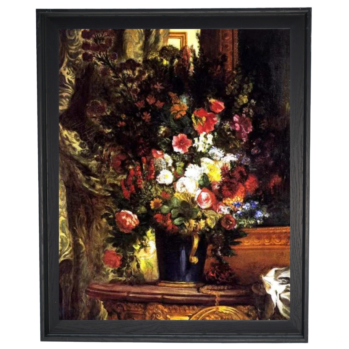 A Vase of Flowers on a Console