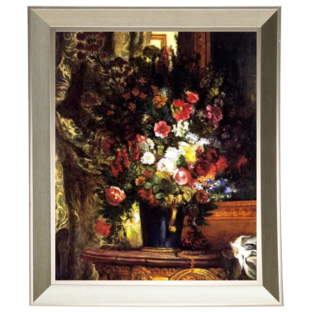 A Vase of Flowers on a Console