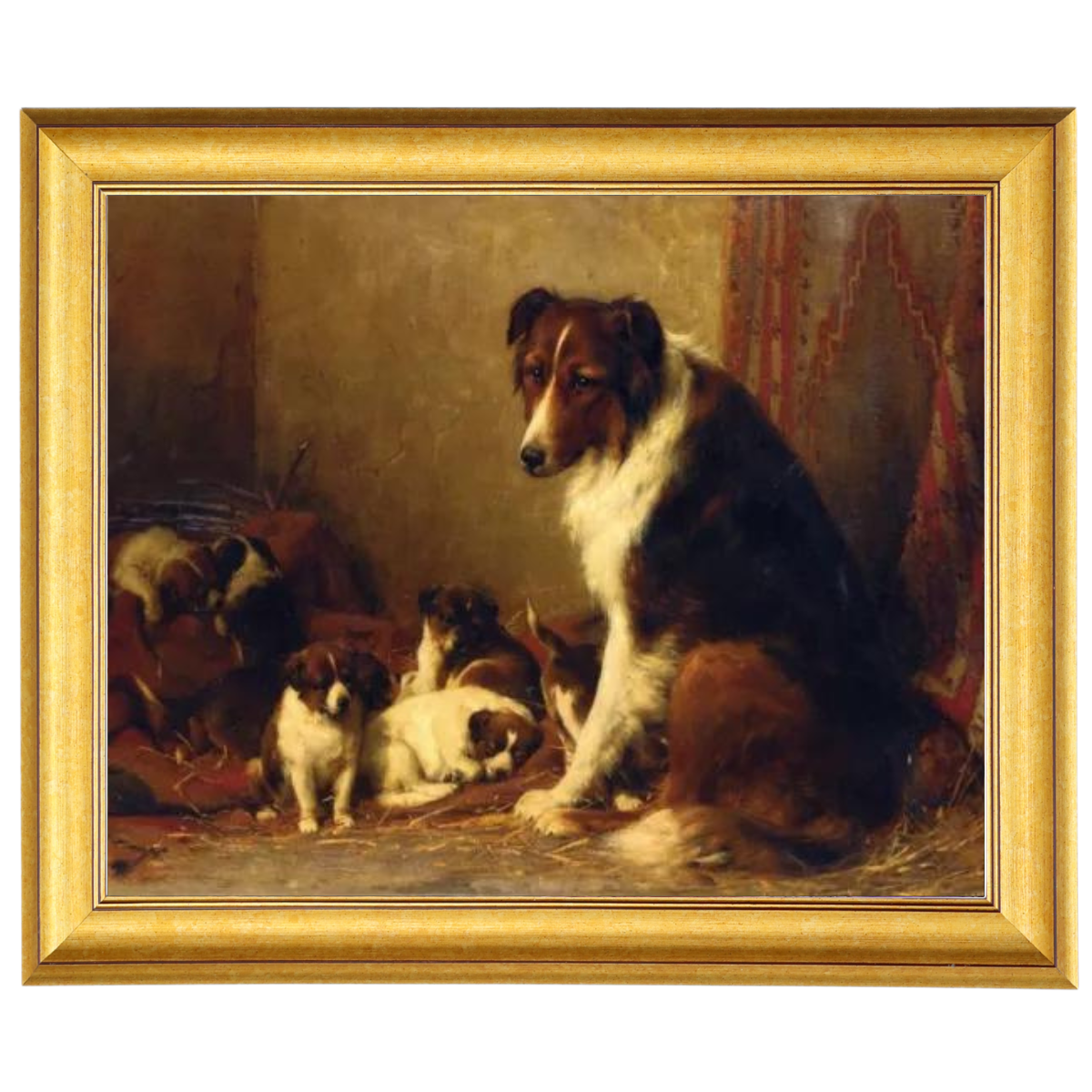 A Collie and Her Puppies