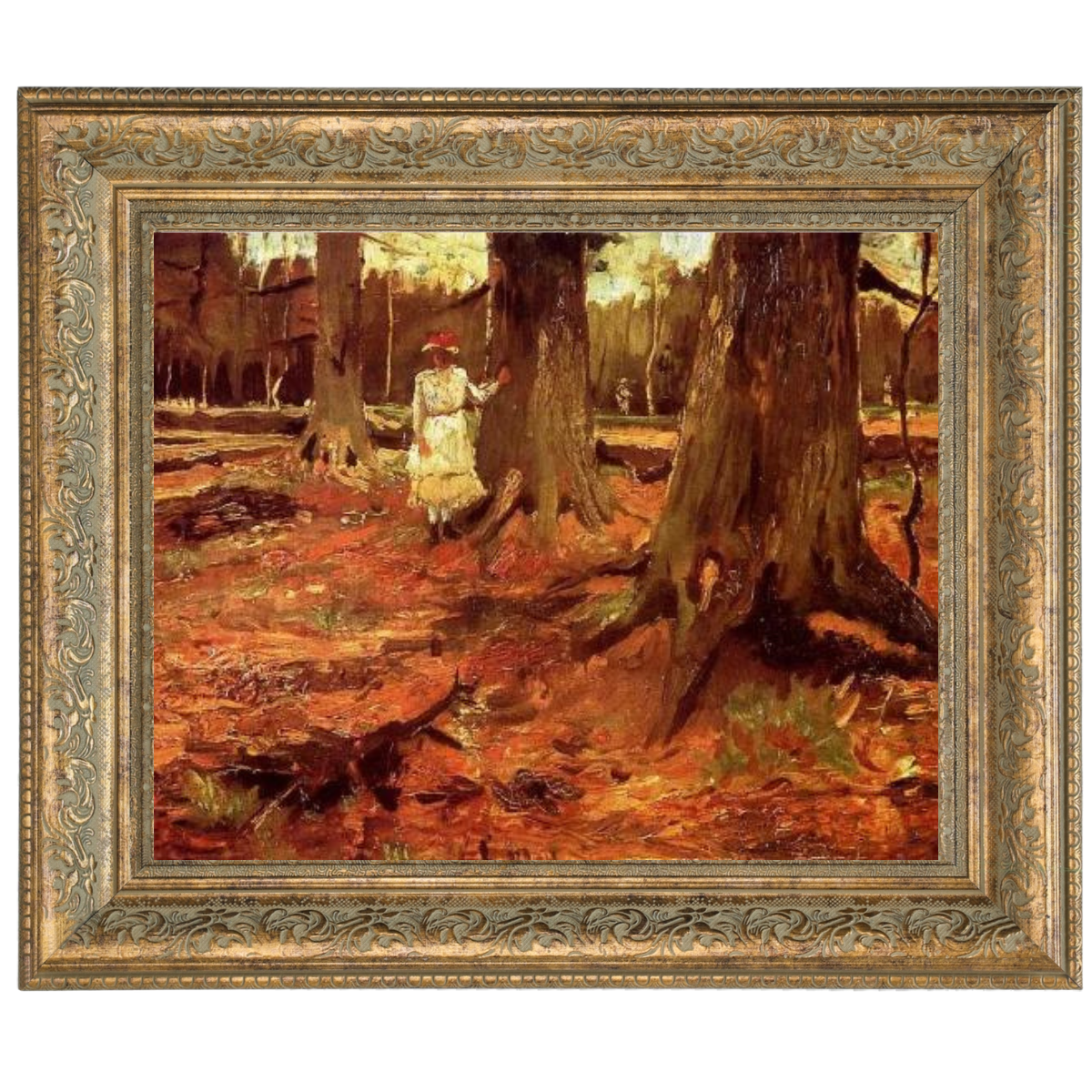 A Girl in White in the Woods
