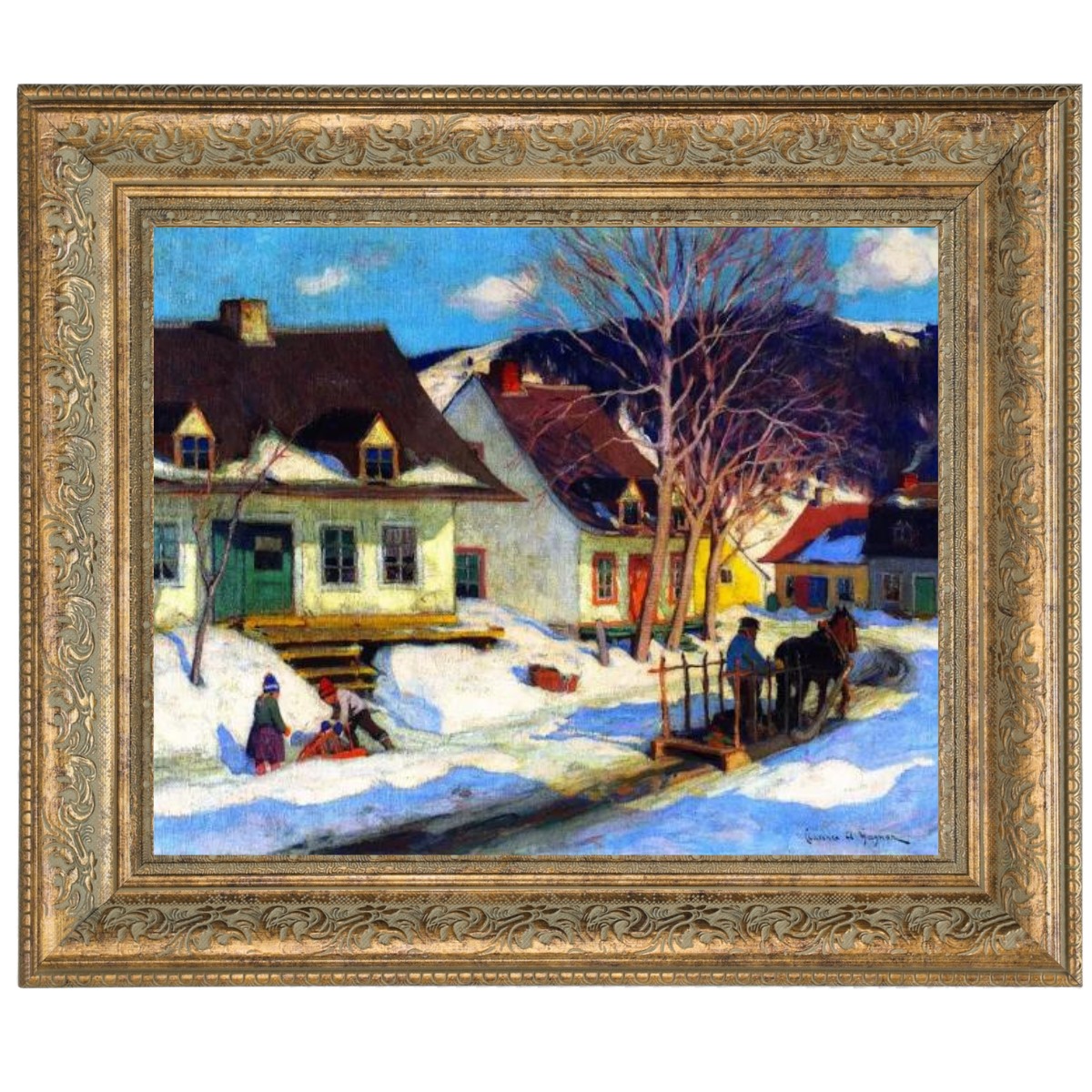 A Quebec Village Street, Winter