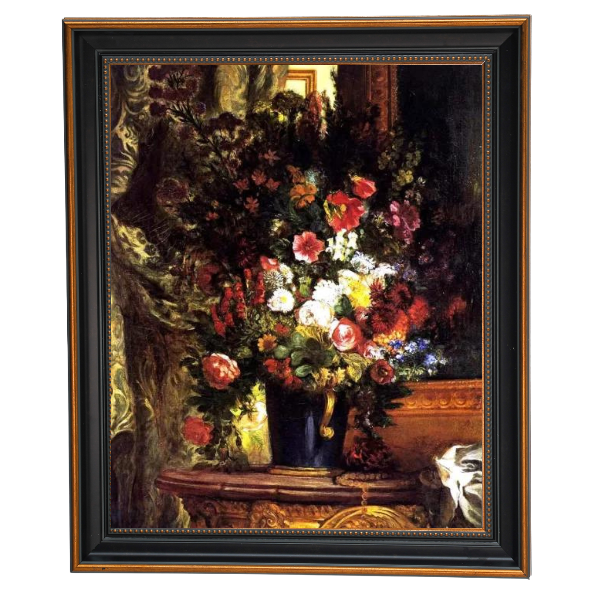 A Vase of Flowers on a Console