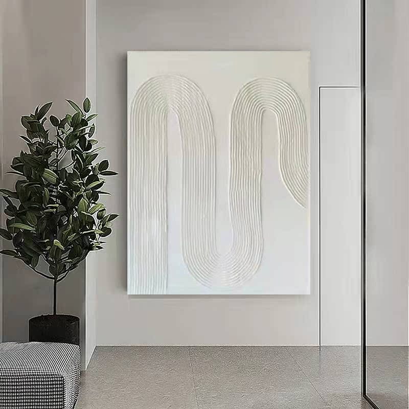 WABI-SABI White Oil Painting Canvas Wall Art Living Room