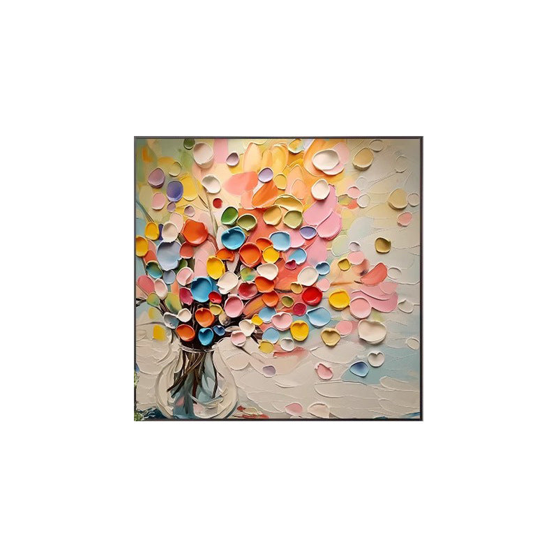 Floral Colorful 3D Oil Painting Canvas Wall Art Framed Dining Living Room