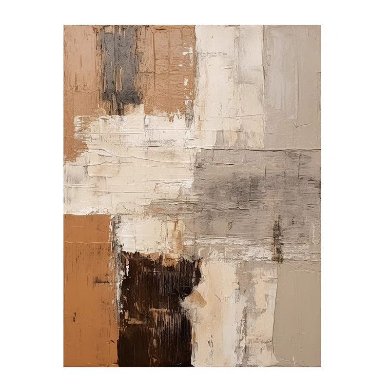 WABI-SABI Brown Earth Color Oil Painting Canvas Wall Art Style C Entrance Living Room