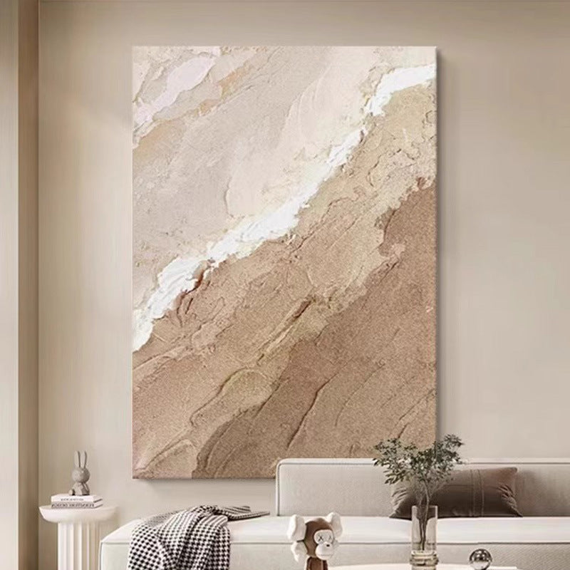 WABI-SABI Brown Beige Wilderness Oil Painting Canvas Wall Art Living Room