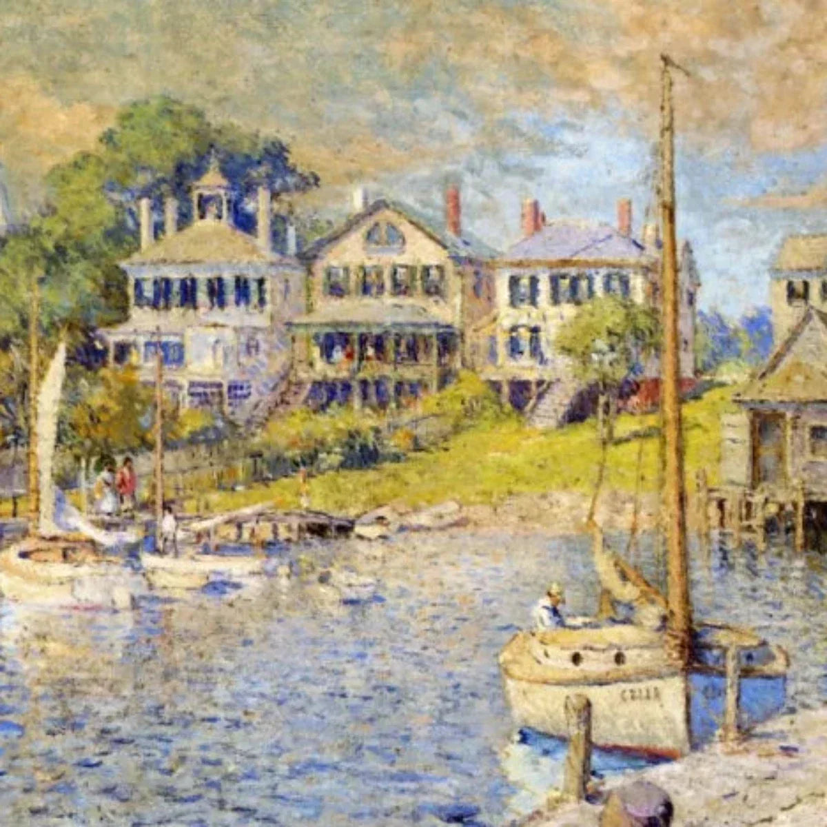 At Edgartown, Martha's Vinyard - Vintage Wall Art Prints Decor For Living Room