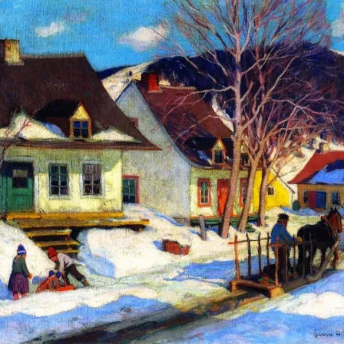 A Quebec Village Street, Winter